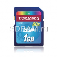 Карта памяти 1GB Secure Digital Card 80X, Transcend