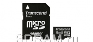 Карта памяти 16GB microSD/TransFlash, Class 4, Transcend