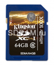 Карта памяти 64 GB Secure Digital Extended Capacity Ultimate Card Class 6, Kingston