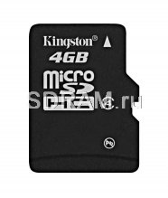 Карта памяти 4GB microSD/TransFlash Class 4 + SD Adapter, Kingston