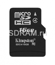 Карта памяти 16GB microSD/TransFlash, Class 4, Kingston